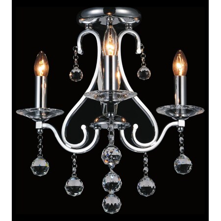 Cwi Lighting 3 Light Flush Mount With Chrome Finish 5507C18C-3